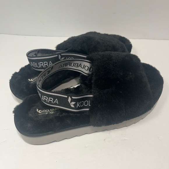 Koolaburra by Ugg Women’s Slingback Slide Sandals Black Size 9 Faux Fur Fuzzy - Picture 4 of 5